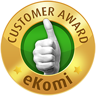 Awarded the eKomi Gold Seal of Approval!